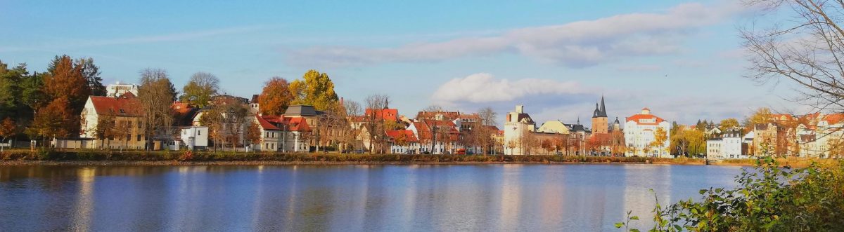 skyline Blick auf Altenburg vom Großen Teich aus